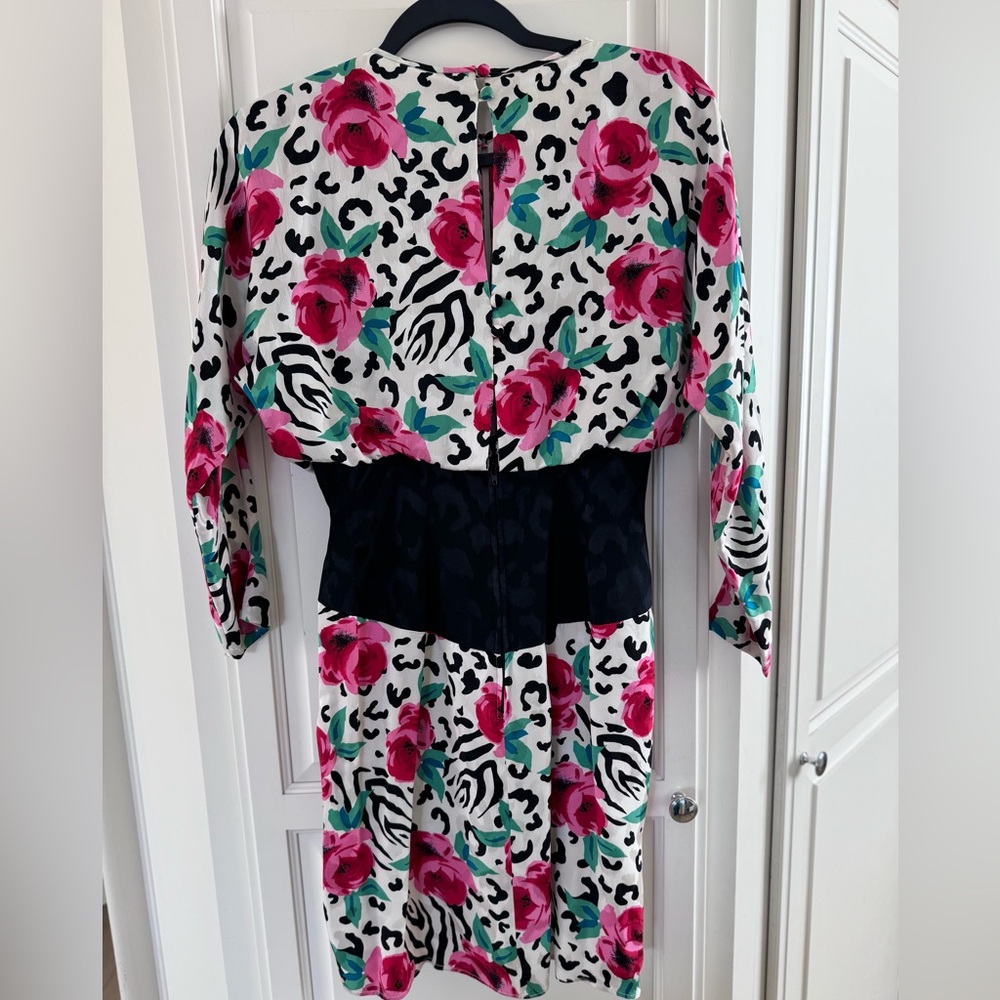 Vintage A.J. BARI Floral and Animal Print Dress - Picture 2 of 15